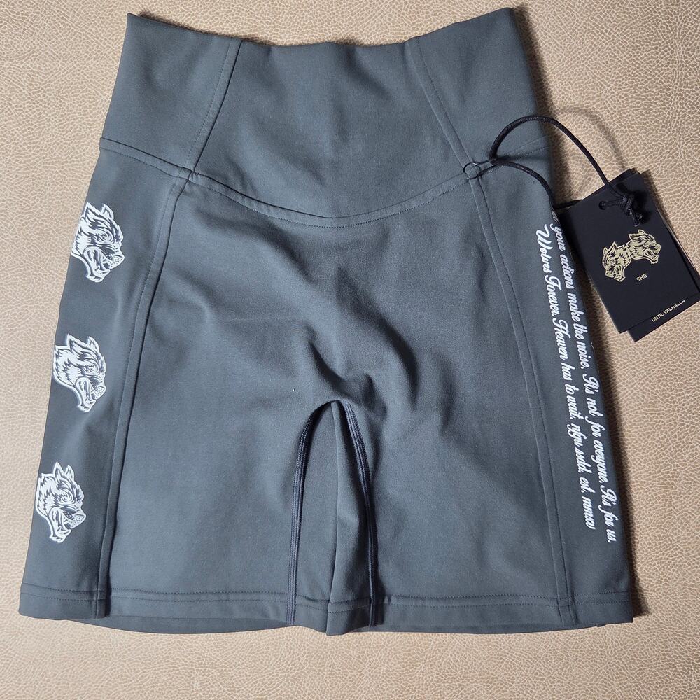 She Darc Sport Until Valhalla Shorts Small S Gray Scrunch Bike Compression 107